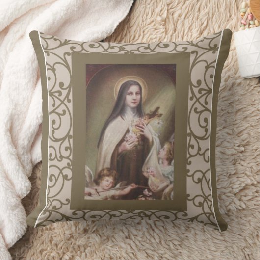 St.テレーズの子供のイエス・キリストのバラの天使の十字架像 クッション (ブランケット)