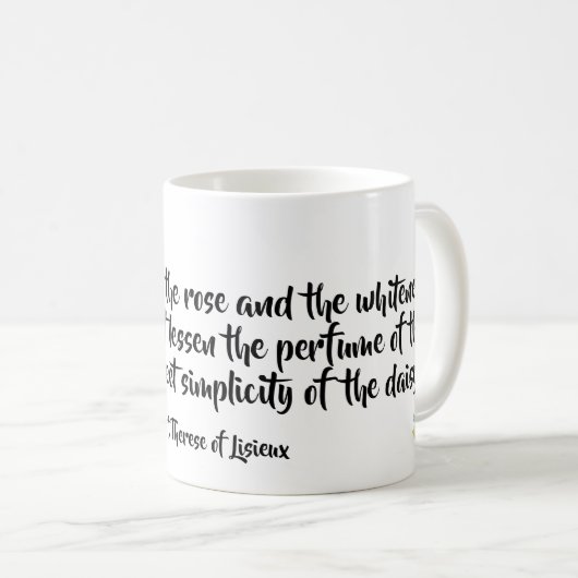 St.テレーズの引用文のマグ コーヒーマグカップ (正面右)