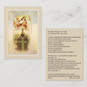 St.テレーズの神聖なカードによる司祭のための毎日の祈りの言葉 名刺 (正面/裏面)