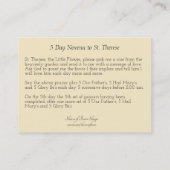 St.テレーズの5日間のNovenaの祈りの言葉カード 名刺 (裏面)