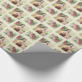 St.テレーズは小さい花w/pinkバラをandred ラッピングペーパー (角)