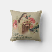 St.テレーズ小さい花のバラの十字架像 クッション (正面)