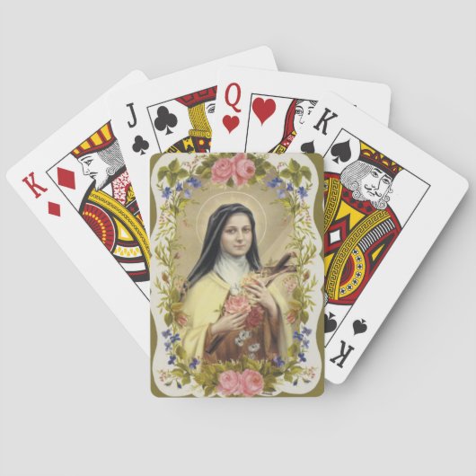St.テレーズ小さい花のバラの十字架像 トランプ (裏面)