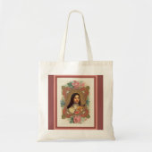 St.テレーズ小さい花のバラの十字架像 トートバッグ (正面)