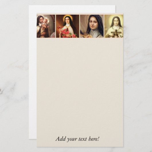 St.テレーズ小さい花のバラの十字架像 便箋 (正面/裏面)