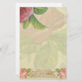 St.テレーズ小さい花のバラの十字架像 便箋 (正面/裏面)