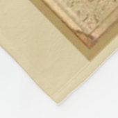 St.テレーズ小さい花のピンクのバラの十字架像 フリースブランケット (角)