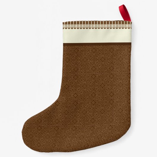 St.テレーズ小さい花の赤いバラの十字架像 スモールクリスマスストッキング (裏面)