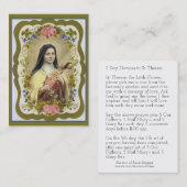 St.テレーズ小さい花のNovena神聖なカード 名刺 (正面/裏面)