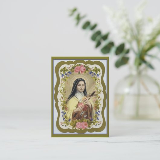 St.テレーズ小さい花のNovena神聖なカード 名刺 (スタンド正面)