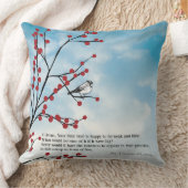 St.テレーズ小さい花、鳥、枝、雲 クッション (ブランケット)