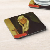 St.ドクレア、c.1485-90 (パネルのテンペラ) コースター (左側)