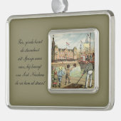 St.ニックのオランダSinterklaasはボートのヴィンテージに着きます シルバープレートフレームオーナメント (左)