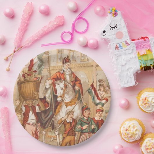St.ニックセントニコラスのオランダのSinterklaasのヴィンテージ ペーパープレート (パーティー)