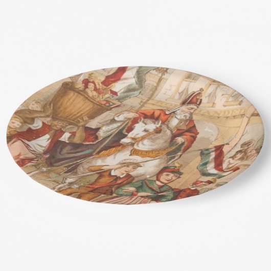 St.ニックセントニコラスのオランダのSinterklaasのヴィンテージ ペーパープレート (アングル)