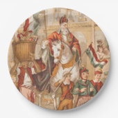 St.ニックセントニコラスのオランダのSinterklaasのヴィンテージ ペーパープレート (正面)