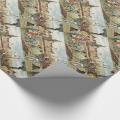 St.ニック日のオランダのSinterklaasの到着のヴィンテージ ラッピングペーパー (角)