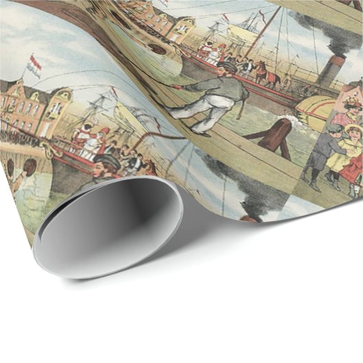 St.ニック日のオランダのSinterklaasの到着のヴィンテージ ラッピングペーパー (ロールコーナー)