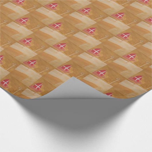 St.ニック日のオランダのSinterklaasの水彩画の留め釘 ラッピングペーパー (角)