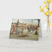 St.ニック日のオランダのSinterklaasの蒸気船のヴィンテージ カード (黄色い花)