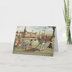 St.ニック日のオランダのSinterklaasの蒸気船のヴィンテージ カード
