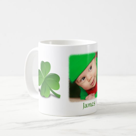 St.パーソナライズされた Patricks Day Mug写真の追加 コーヒーマグカップ (正面左)