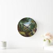 St.ヒューバート、c.1620 (パネルの油)の視野 ラウンド壁時計 (ホーム)