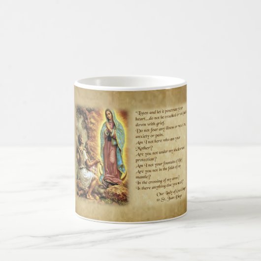 St.ファンディエゴへのグアダルペの私達の女性の単語 コーヒーマグカップ (中央)