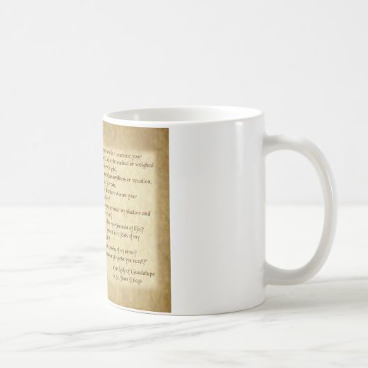 St.ファンディエゴへのグアダルペの私達の女性の単語 コーヒーマグカップ (右)