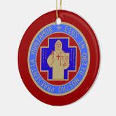 St.ベネディクトメダルの前部および背部顔ように セラミックオーナメント (左)