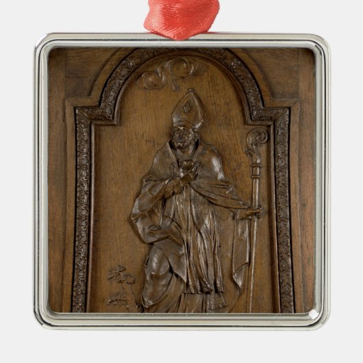 St.メダルトの司教を描写するレリーフ、浮き彫り メタルオーナメント (正面)