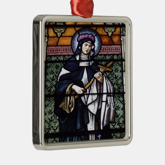 St.リマのバラ-私達汚されたガラス窓のために祈って下さい メタルオーナメント (右)