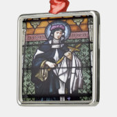 St.リマのバラ-私達汚されたガラス窓のために祈って下さい メタルオーナメント (左)