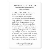 St.ロッコロッヒ祈りの言葉Corona Virus Card テーブルナンバー (裏面)