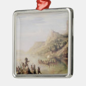 St.ローレンスを発見しているジェイクスCartier メタルオーナメント (左)