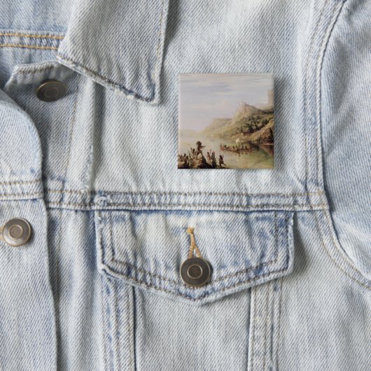 St.ローレンスを発見しているジェイクスCartier 缶バッジ (インサイチュ)