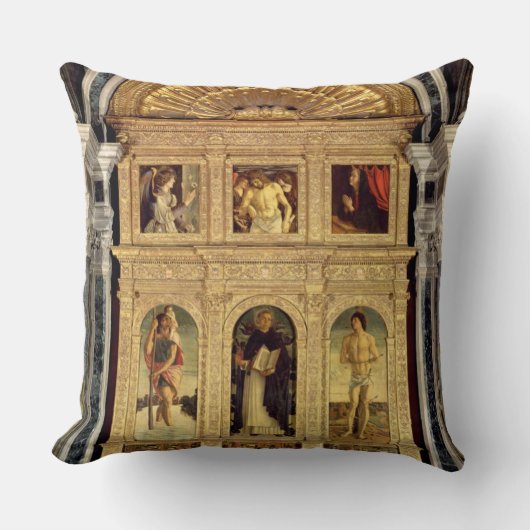 St.ヴィンチェンツォFerrerの祭壇の背後の飾り、c.1465 (polyptych) クッション (正面)
