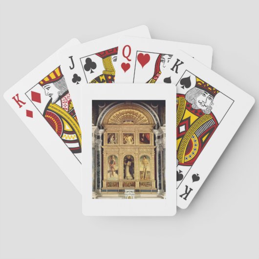 St.ヴィンチェンツォFerrerの祭壇の背後の飾り、c.1465 (polyptych) トランプ (裏面)