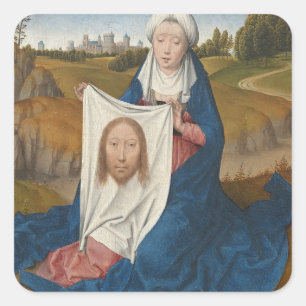 St.ヴェロニカ、c.1470-1475 (パネルの油) スクエアシール