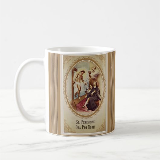 St.蟹座のイエス・キリストの十字の流浪性の守護聖人 コーヒーマグカップ (左)
