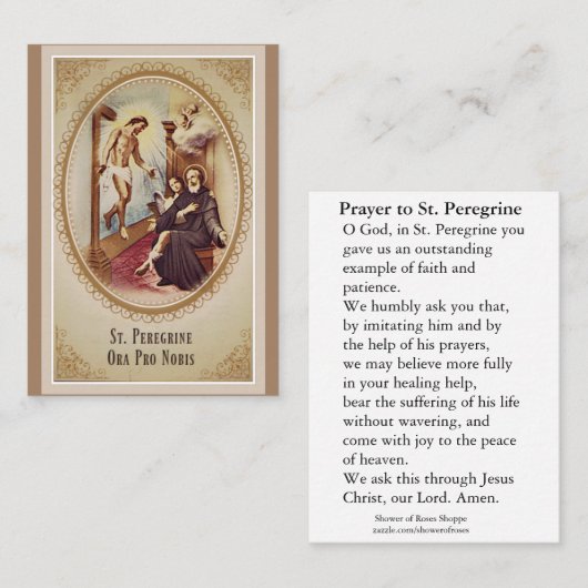 St.蟹座のイエス・キリストの祈りの言葉の流浪性の守護聖人 名刺 (正面/裏面)