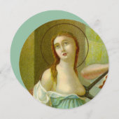 St Agatha (M3) 5.25 x 5.25インチ円形グリーティングカード (正面/裏面)