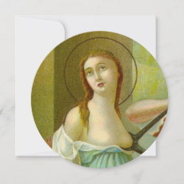 St Agatha (M3) 5.25 x 5.25インチ円形グリーティングカード