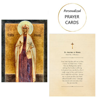 St. Agatha of Rome Orthodox Christian Prayer Card  プレイスカード