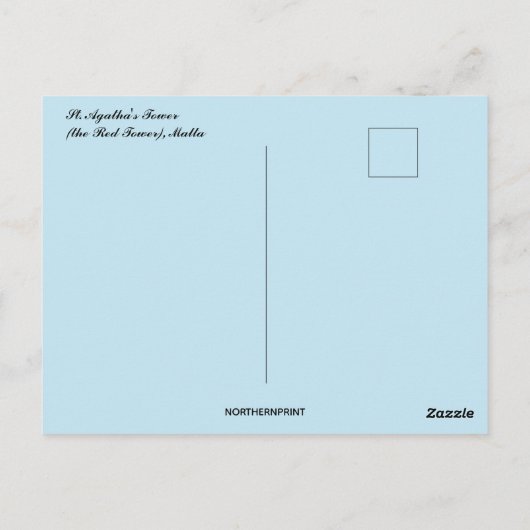St Agathas Tower The Red Tower Malta ポストカード (裏面)