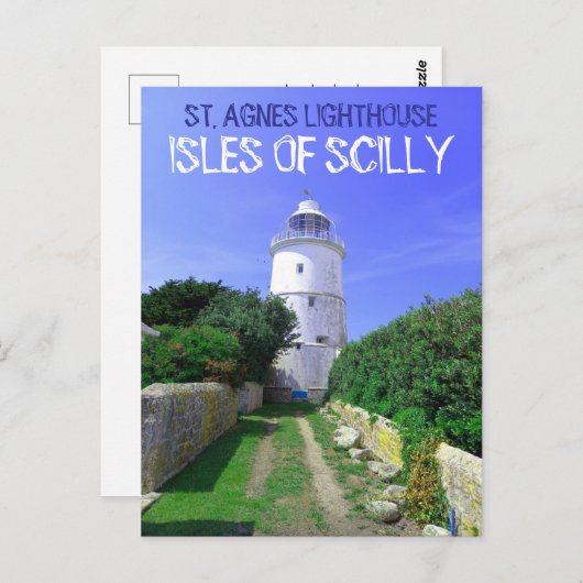 St. Agnes Leuchtturm - Isles Of Scilly ポストカード (正面/裏面)