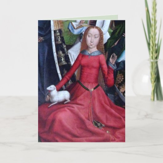 St. Agnes with Her Lamb (詳細; M 070)カード カード (正面)