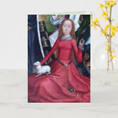 St. Agnes with Her Lamb (詳細; M 070)カード カード (黄色い花)