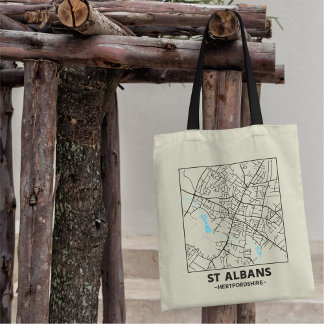 St Albans, Hertfordshire City Map Tote Bag トートバッグ