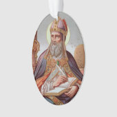 St. Ambrose of Milan (Frameless) Oval Acrylic オーナメント (正面)